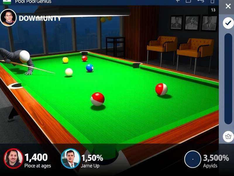Pool Genius India gameplay screenshot showing realistic billiards physics